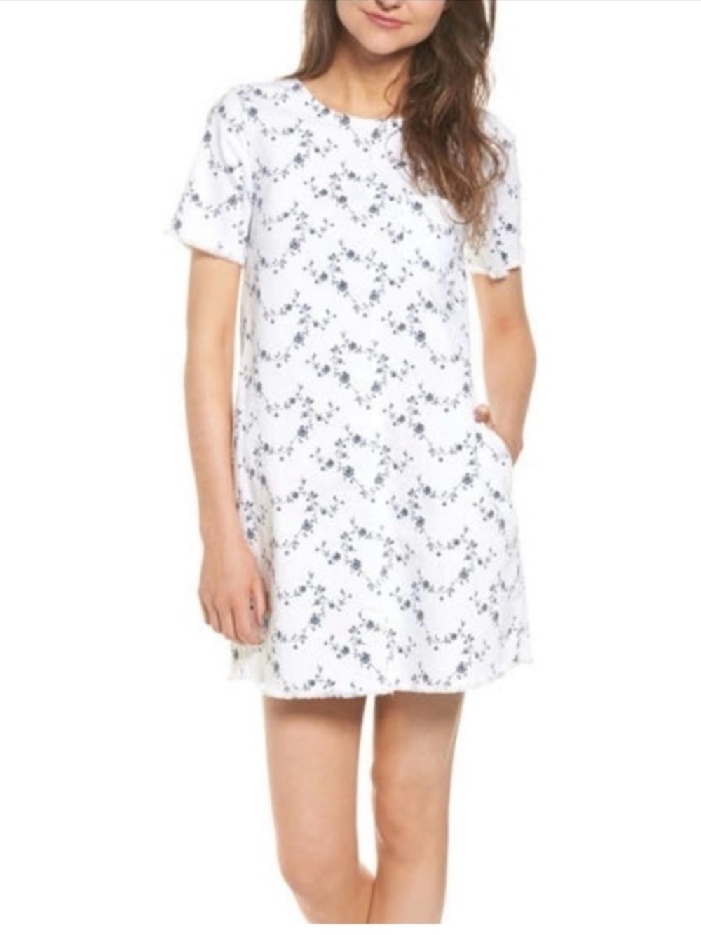 Current Elliott The Fray Edge Shift Dress Sugar Viney Floral